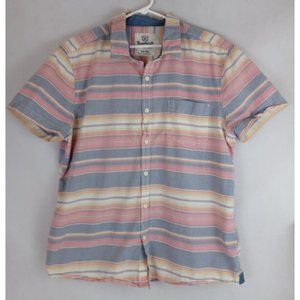 Vintage Roebuck & Co. Men's Colorful Striped Casual Shirt Size XL 100% Cotton